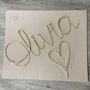 BRAND NEW Gold wire Olivia name sign for wall in baby or child’s room